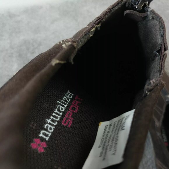 Naturalizer Sport Womens Size 8.5 Shoes Gravity Sneakers Zip Up Brown Suede - Picture 8 of 10